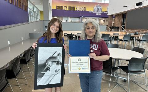2nd place - “Construction” by Gianna Demetres from Godley High School.